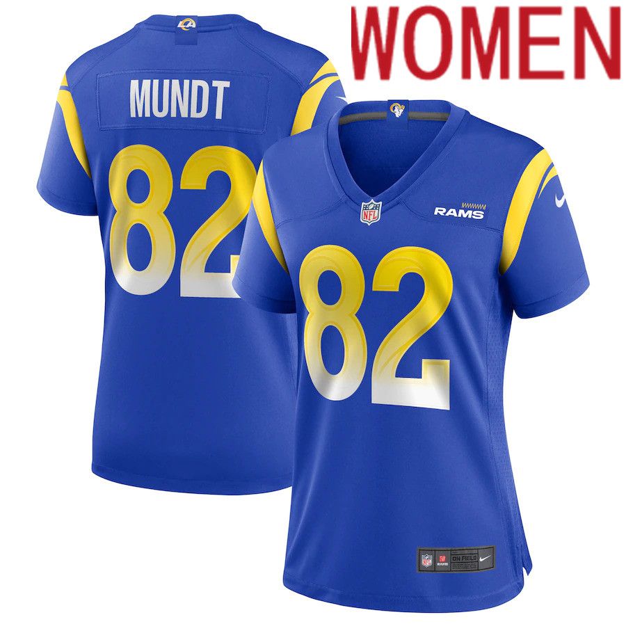 Women Los Angeles Rams 82 Johnny Mundt Nike Royal Game NFL Jersey
